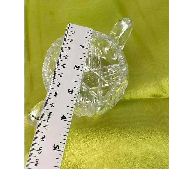 VTG American Brilliant Crystal Sugar Bowl Clear Cut Glass HEAVY Sawtooth - Picture 7 of 16